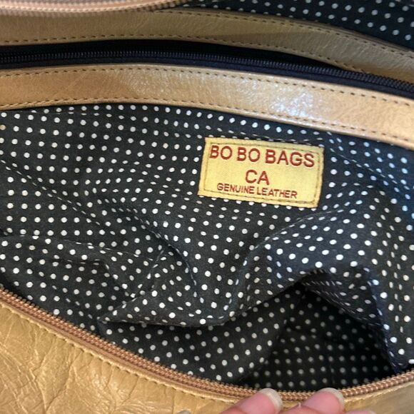 Bo Bo bags LA Y2K genuine leather handbag vintage tan - Picture 7 of 9